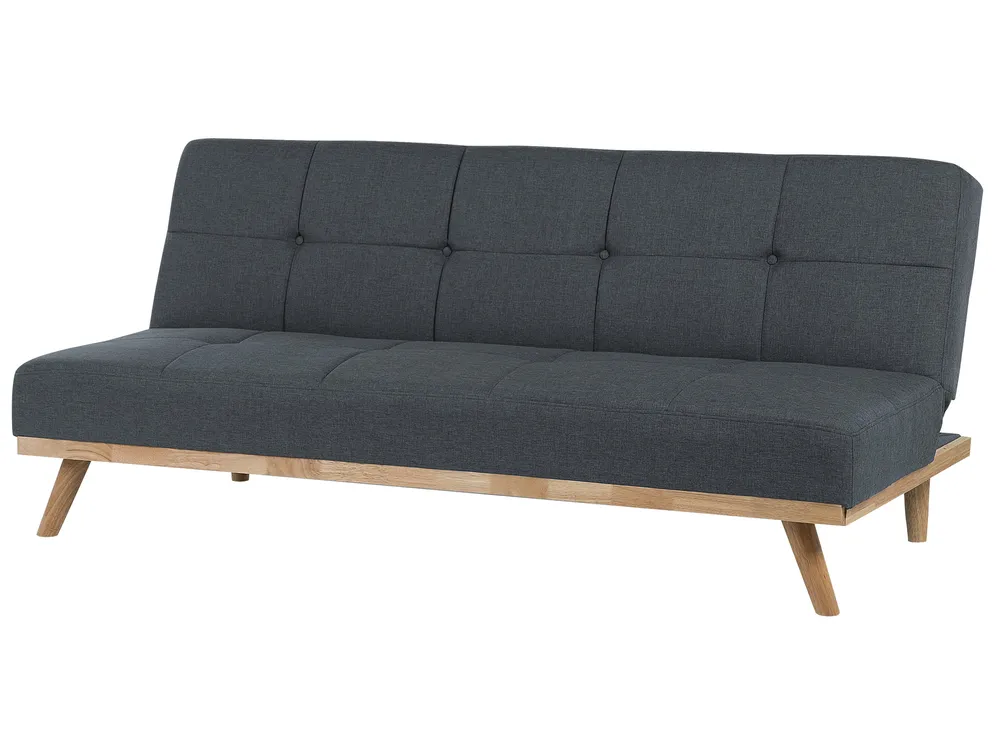 Divano letto 3 posti FROYA Tessuto Grigio scuro_722472