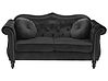 Sofa dla 2 osób SKIEN Welur Czarny
