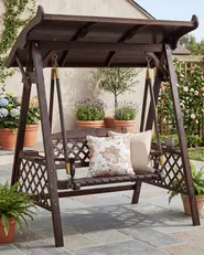 Dondolo da giardino SENARICA Legno di abete Marrone scuro_1098718