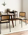 Set of 2 Dining Chairs CORVALLIS PE Rattan Black