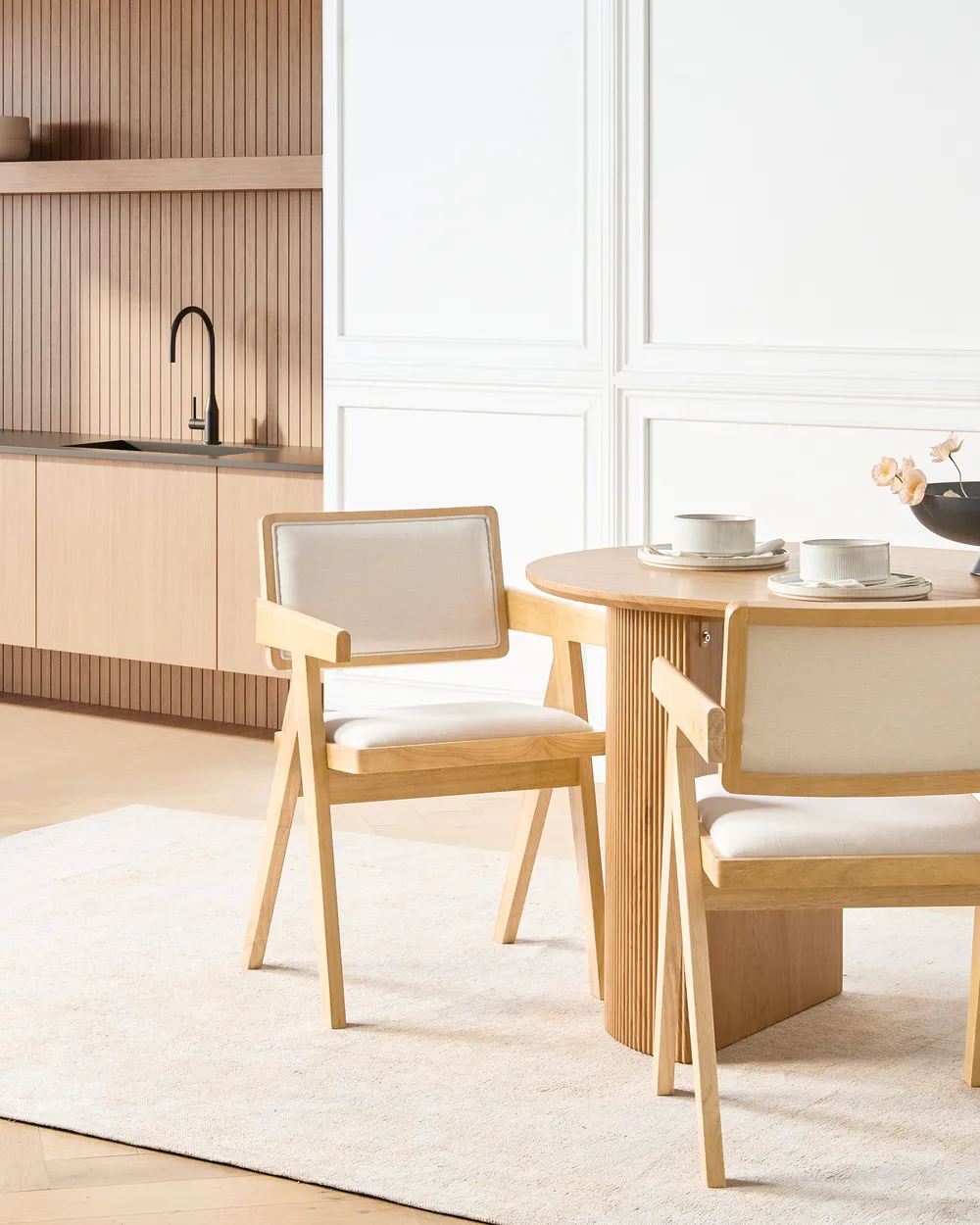 Set of Dining Chairs CARMODY Wood Light Brown