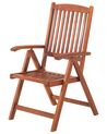 Összecsukható akácfa szék piros párnával TOSCANA_696078
