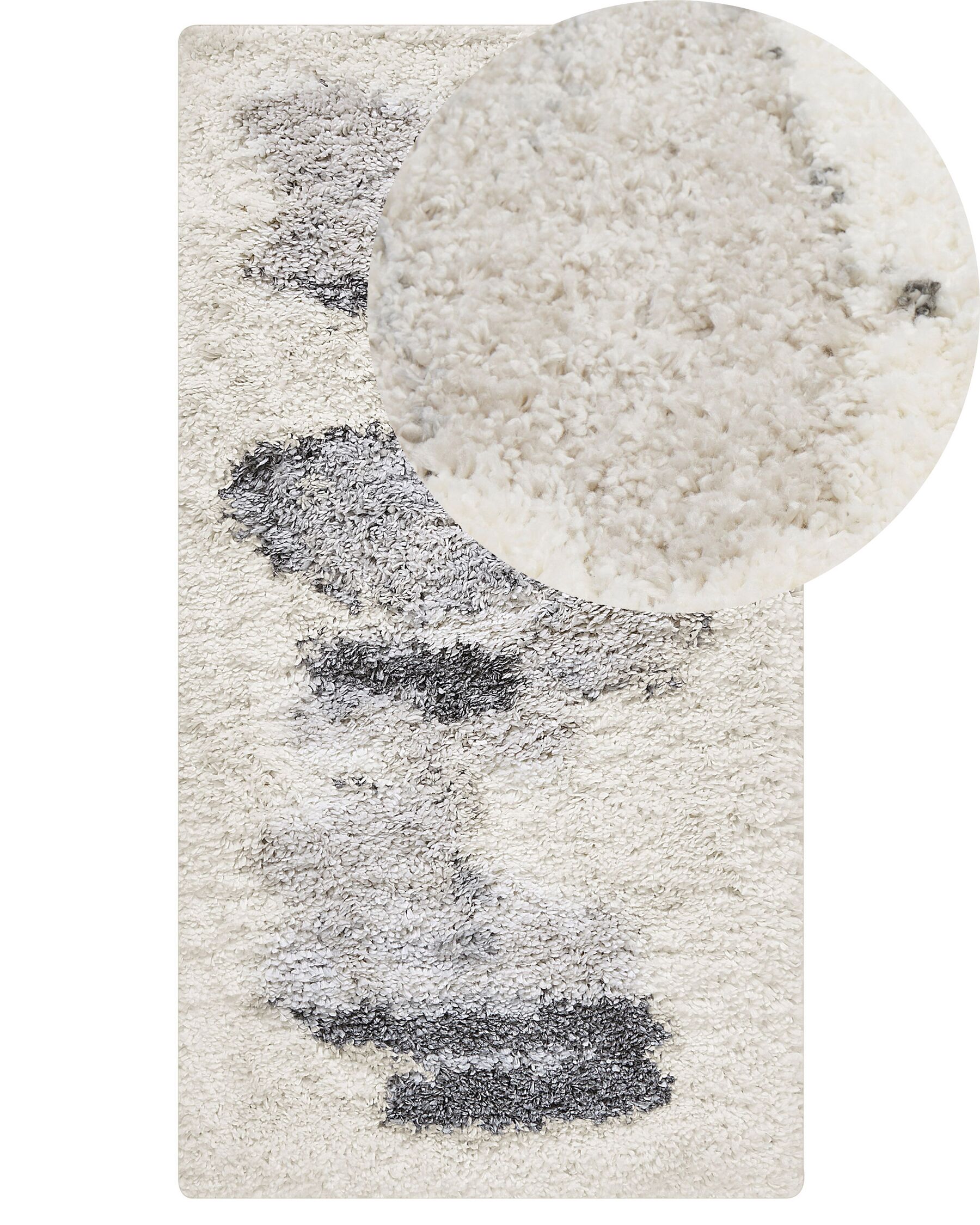 Teppich weiß / grau 80 x 150 cm abstraktes Muster Shaggy MASIS_854483