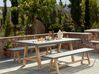 6 Seater Concrete Garden Dining Set Benches Grey TONNARE _930631