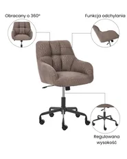 Cadeira home office PALMDALE Bouclé Castanho escuro_1073318