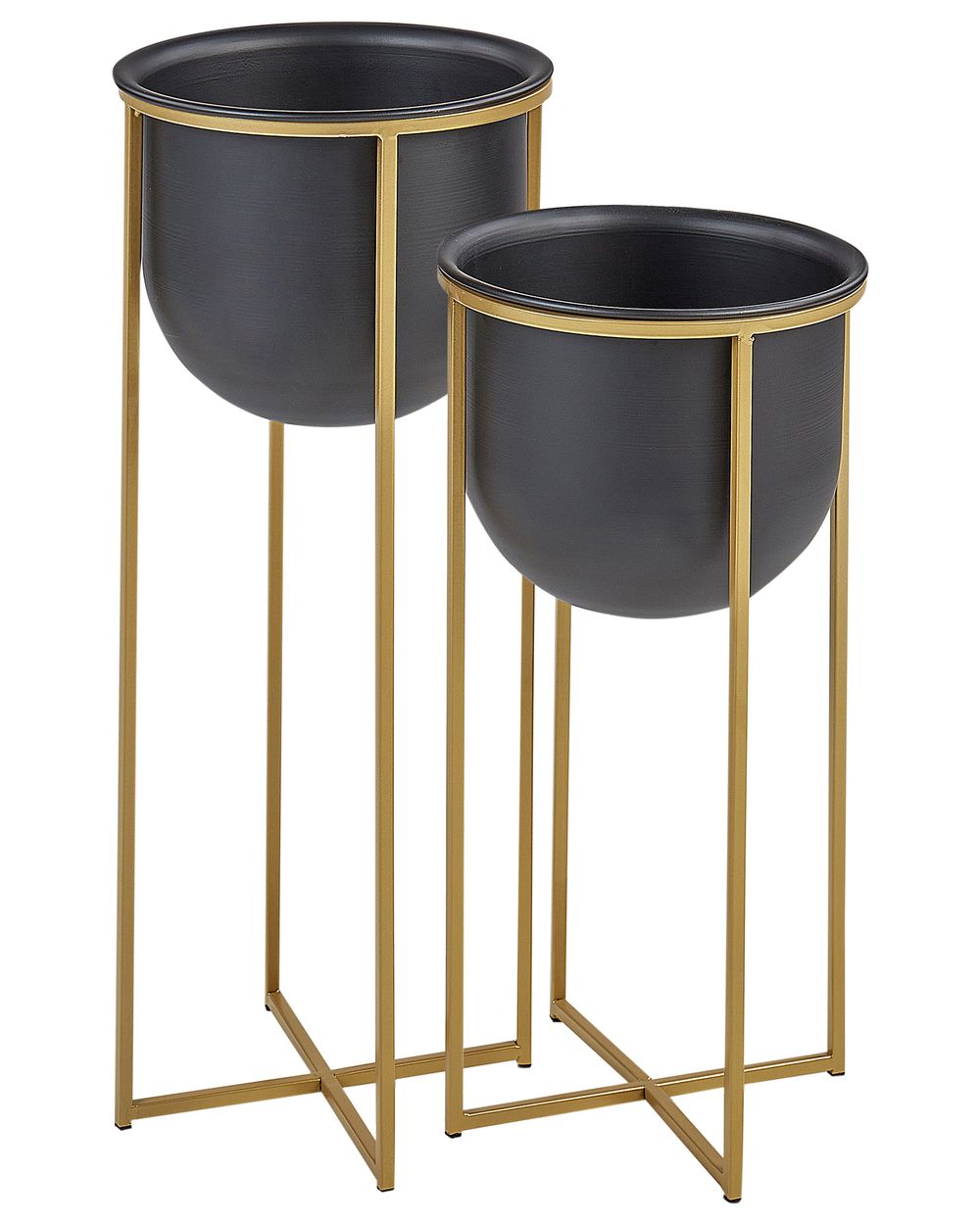 Lot de 2 pots à plantes surélevés THUJA 21 cm Métal Noir