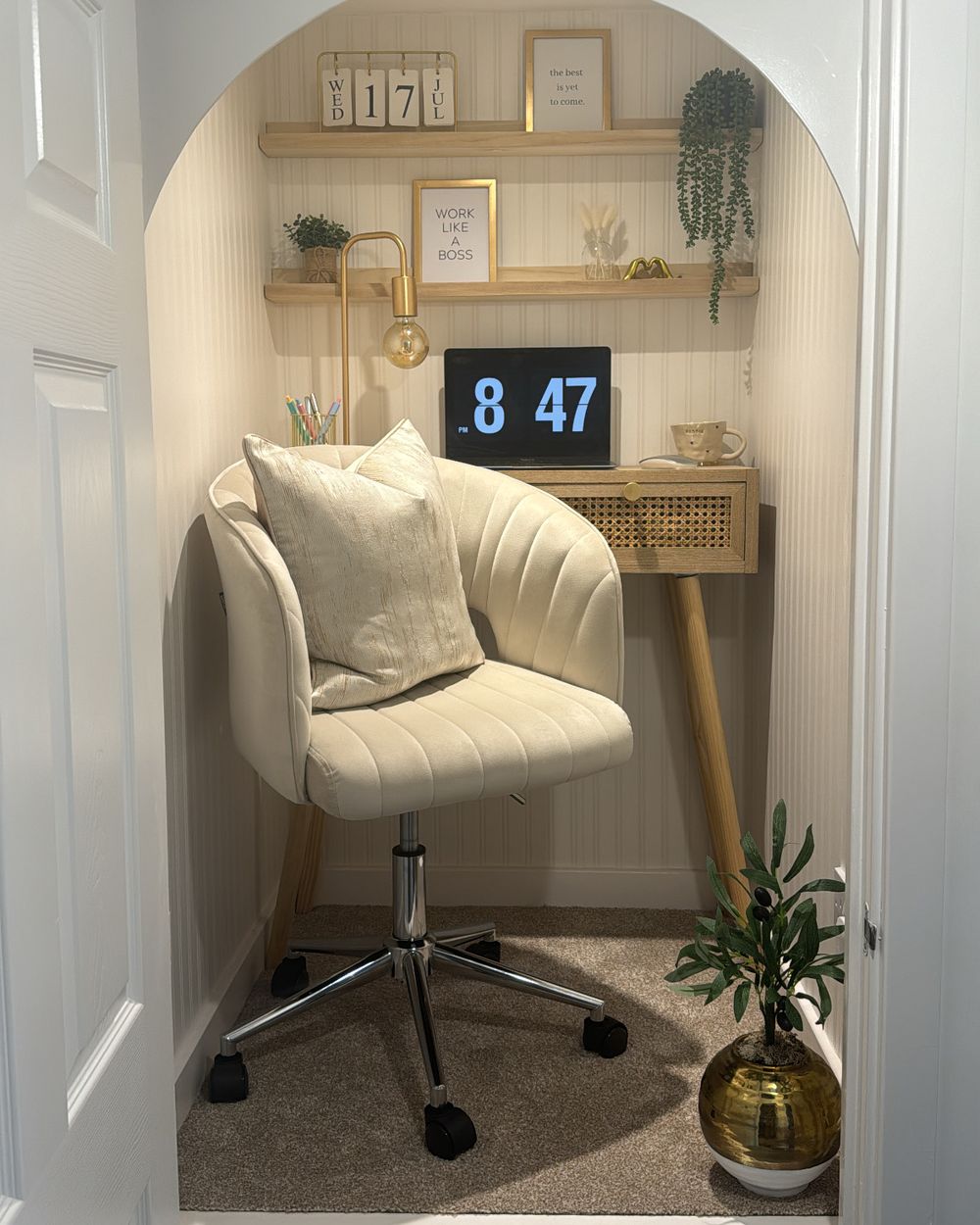 Swivel Chair Gatsby Velvet Home Office Chair Desk Chair KATONAH