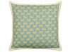2 bawełniane poduszki dekoracyjne w kwiaty 45  x 45 cm niebiesko-żółta WAKEGI_838911