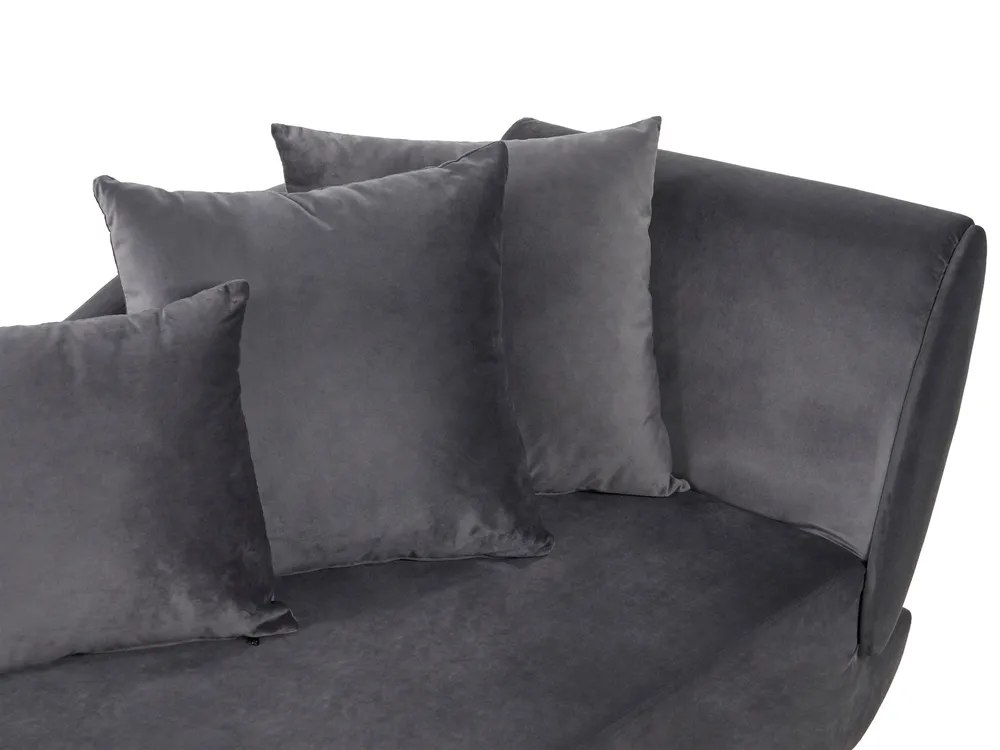 Right-Hand Chaise Longue MERI with Storage Velvet Dark Grey_903578