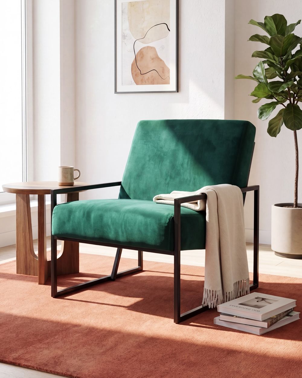 Sillón DELARY Terciopelo Verde esmeralda