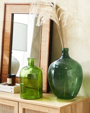 Dekorativ vase 39 cm glass grønn ROTI