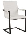 Conjunto de 2 sillas de comedor de piel sintética blanco crema/negro BUFORD_790080