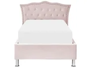 Ottoman Bed METZ Velvet Pastel Pink 90 x 200 cm (EU Single)_861421