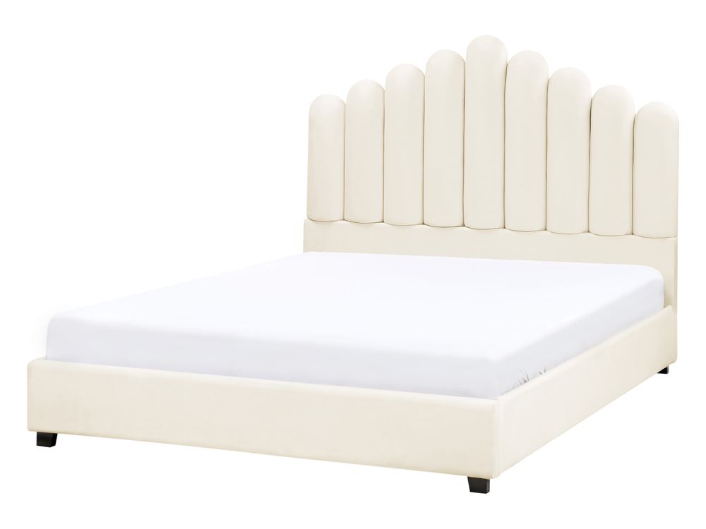 Waterbed Velvet VINCENNES 140 x 200 cm (EU Double) Off-White