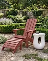 Garden Chair ADIRONDACK with Footstool Red