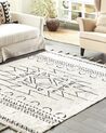 Bavlněný koberec 140 x 200 cm bílý/černý KHOURIBGA_831353