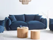 Canapé 3 places LUVOS Velours Bleu foncé_970578