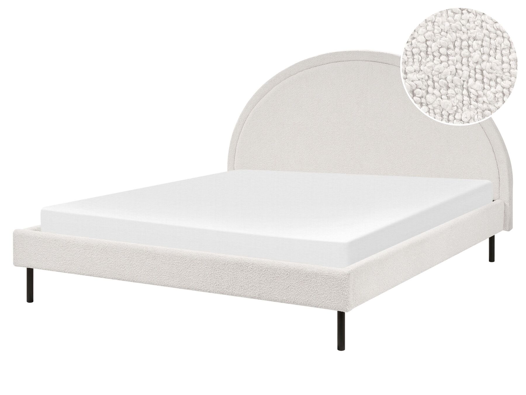 Čalouněná buklé postel 160 x 200 cm bílá MARGUT_877082