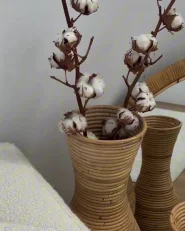 Wazon dekoracyjny TRINISA 50 cm Rattan Naturalny_975327