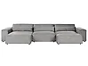 Sofá modular esquinero 4 plazas HELLNAR con otomana Tela Gris Derecha