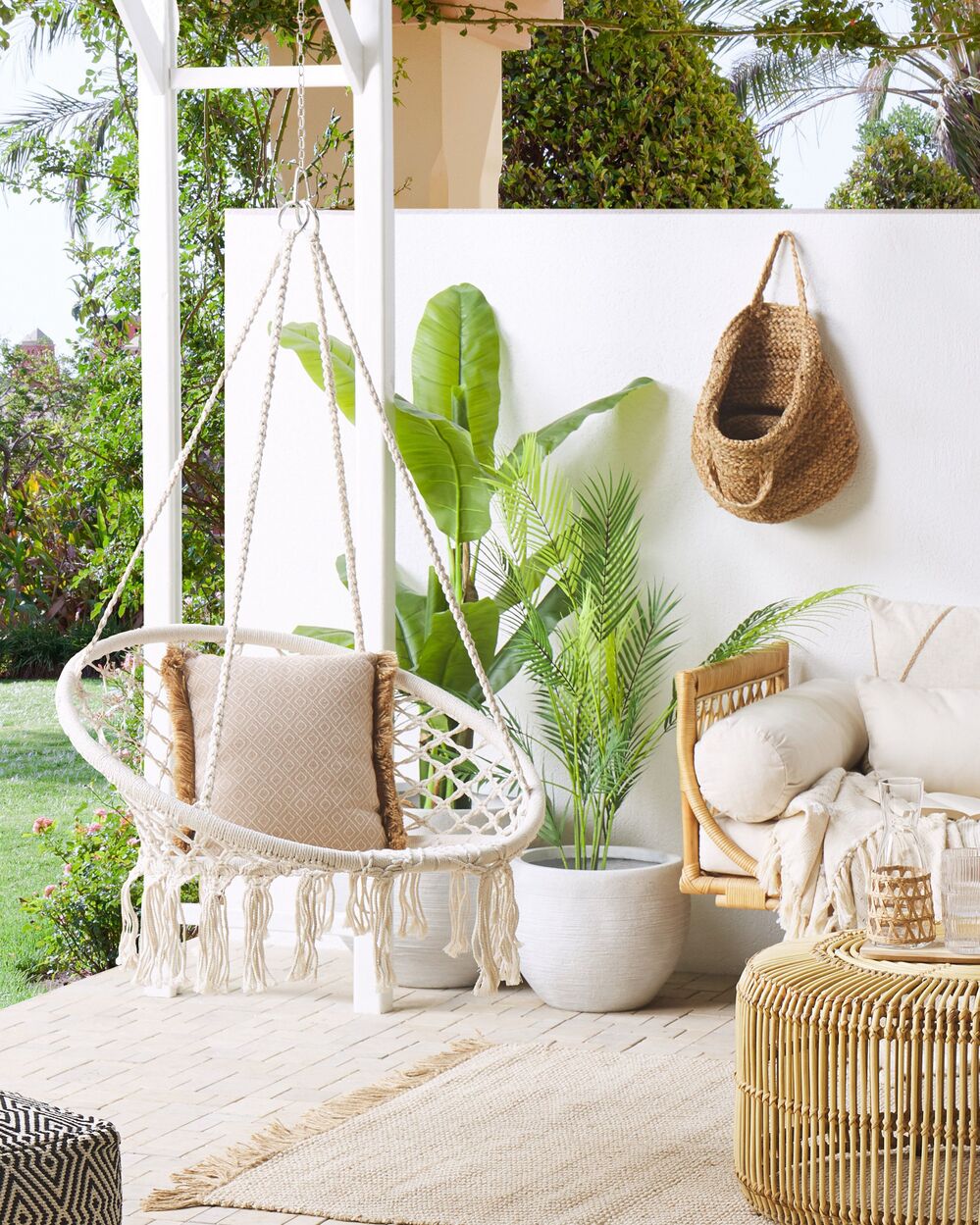 Hanging Chair GABELLA Cotton White Beliani.cz