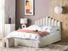 Zamatová posteľ s úložným priestorom 160 x 200 cm krémová biela VINCENNES_837367