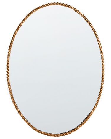 Oval Wall Mirror 83 x 57 cm Gold OUVEA