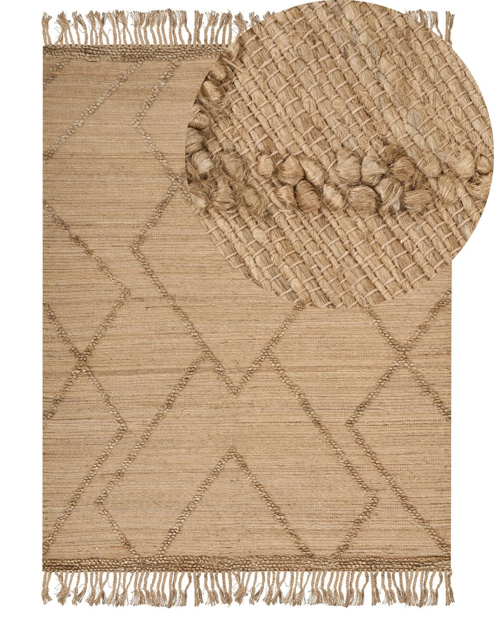 Rug HANDERE Beige 160 x 230 cm Jute