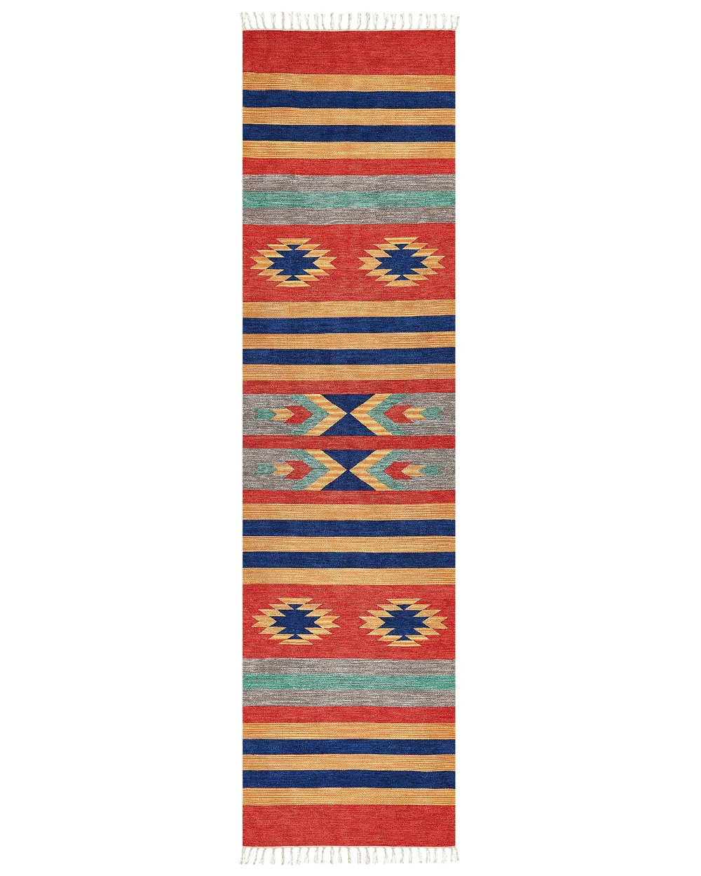 Dywan HATIS Kolorowy 80 x 300 cm Kilim Bawełna