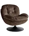Swivel Armchair NOLVIK Velvet Dark Brown