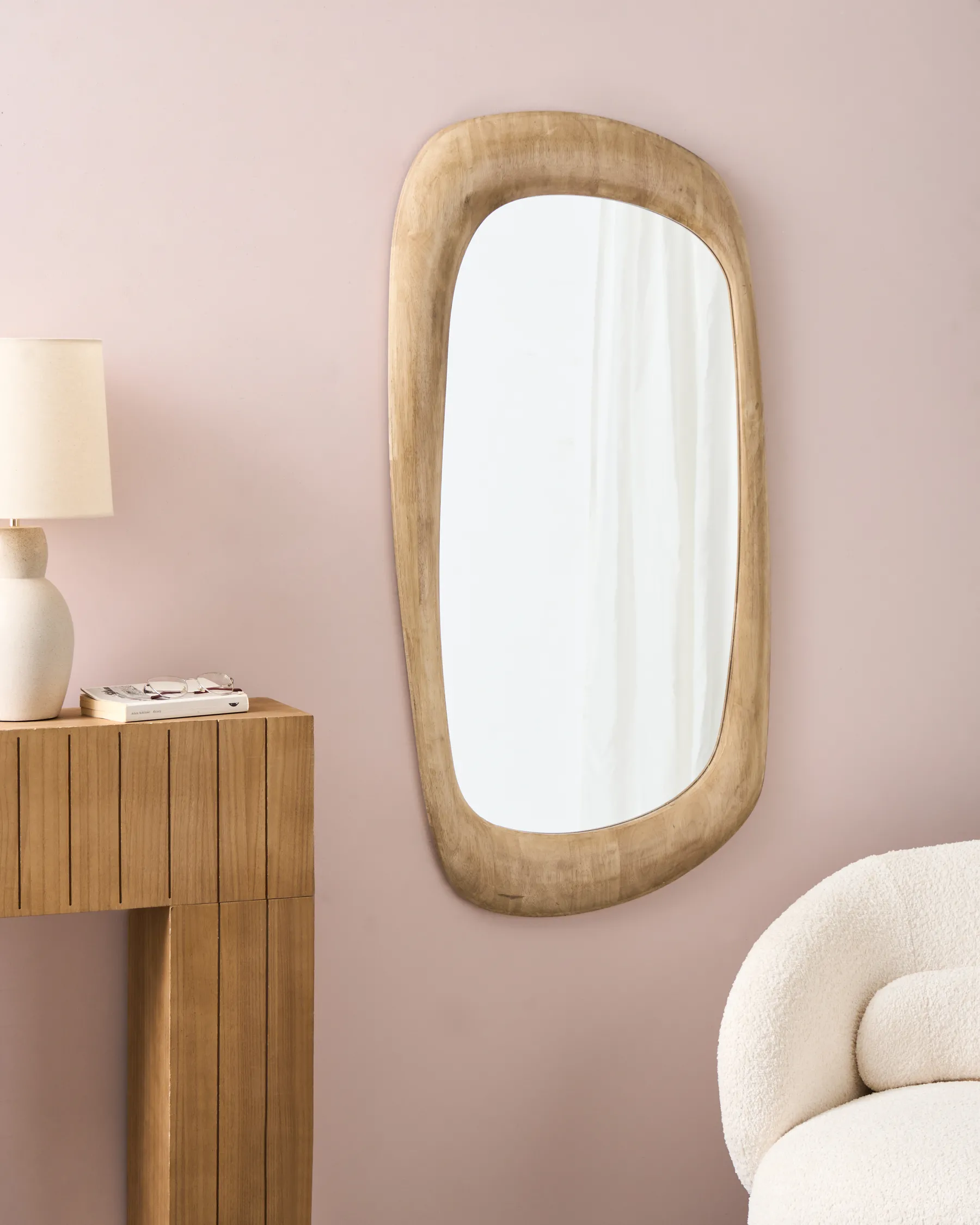 Wall Mirror TRIZAY 57 cm 120 cm Wood Brown_1003401