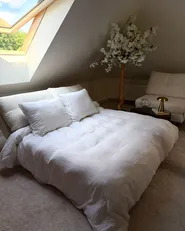 Sofa Bed 3 Seater JERSLEV Boucle Off-White_1153985