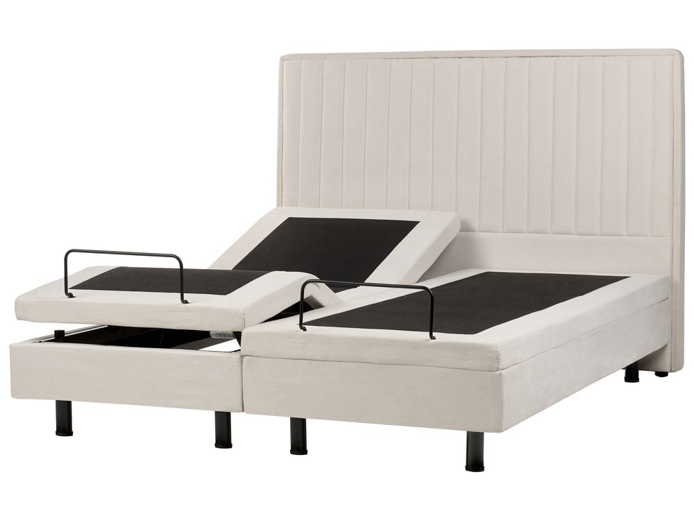Lit réglable Tissu DUKE II 160 x 200 cm Beige clair
