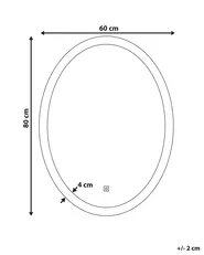 LED Bathroom Mirror VIRIAT 60 cm 80 cm Silver_780806