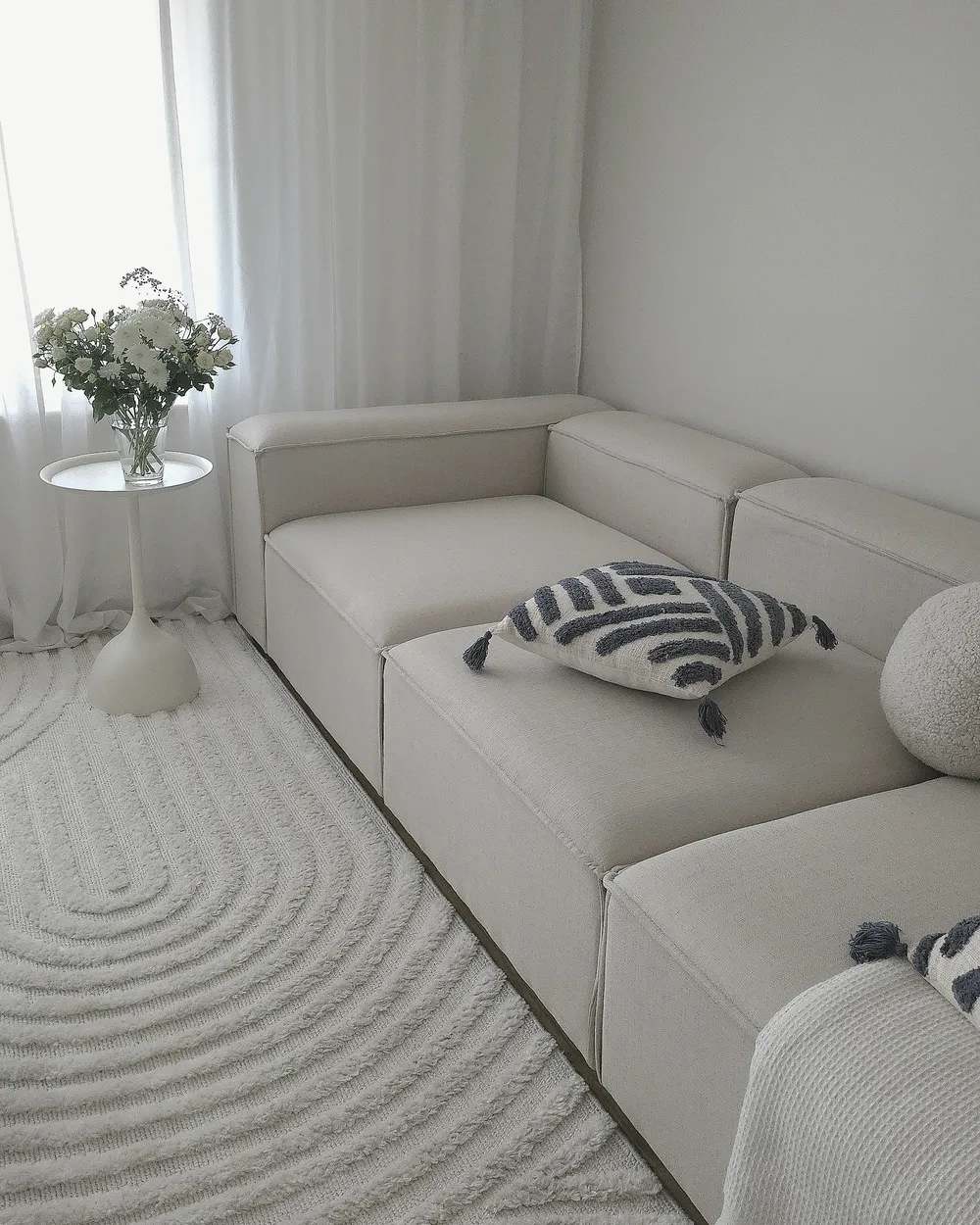 Divano modulare 3 posti ARDAL Tessuto Beige_973132