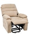 Electric Recliner Chair RISE with Footrest Fabric Beige