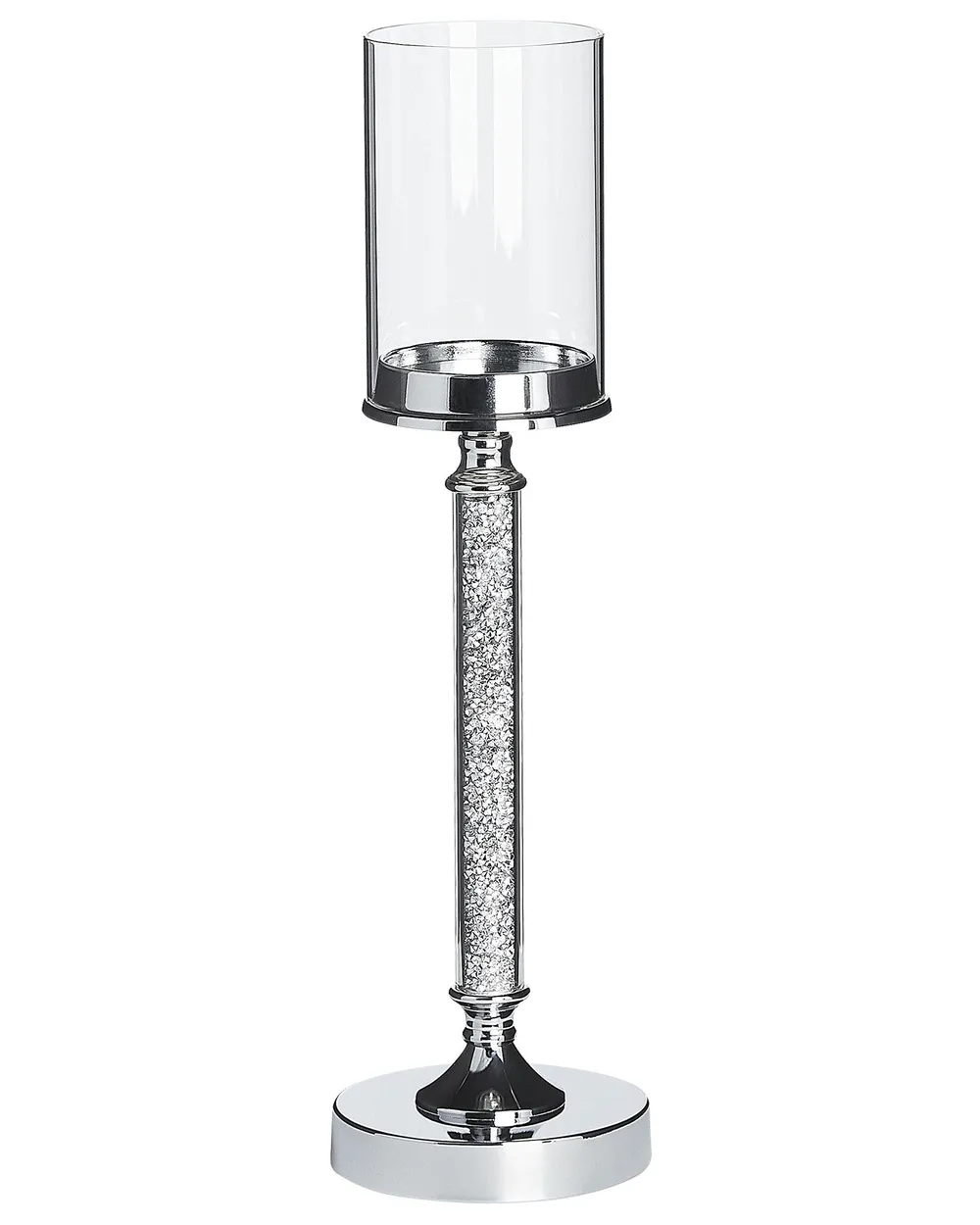 Świecznik ABBEVILLE 48 cm Szkło Srebrny