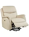 Electric Recliner Chair GLORIE with Massage Fabric Light Beige
