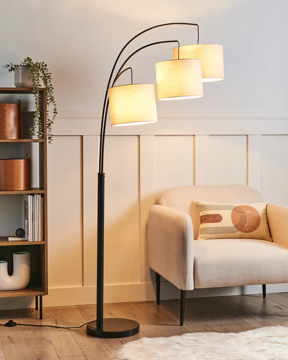 Lampa podłogowa CARONI Len Beżowy