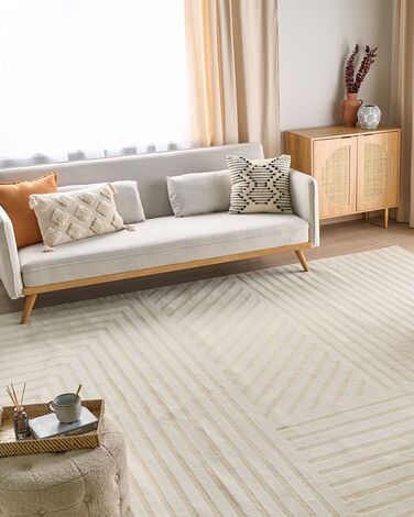 Wool Area Rug 300 x 400 cm Beige ABEGUM