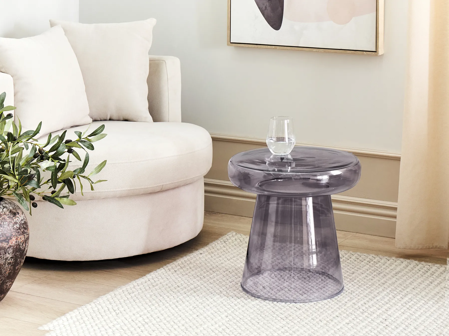 Side Table CALDERA Glass Grey_883020