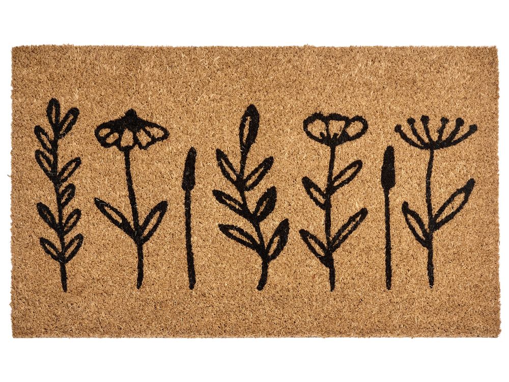 Doormat AGIAK Natural 40 x 60 cm Flower Coir