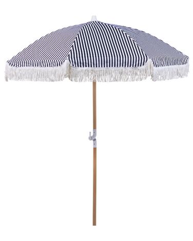 Parasol de jardin ⌀ 150 cm noir et blanc MONDELLO