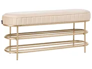 2 Tier Shoe Bench VERGENNES Velvet Beige_1021986