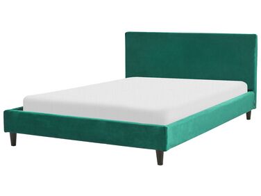 Čalouněná postel 140 x 200 cm tmavě zelená FITOU