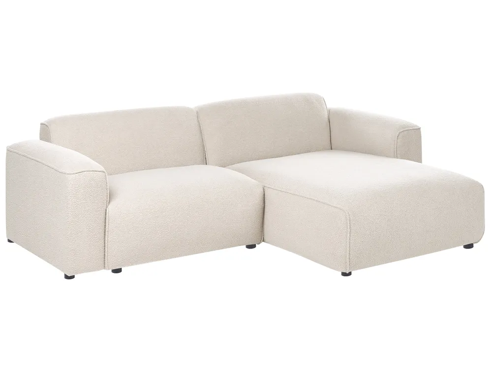 Corner Sofa 3 Seater FAABORG Boucle Beige Left Hand_1055849