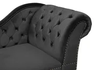 Right-Hand Chaise Longue NIMES Velvet Black_712534