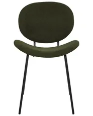 Set of 2 Dining Chairs LUANA Boucle Dark Green_873694
