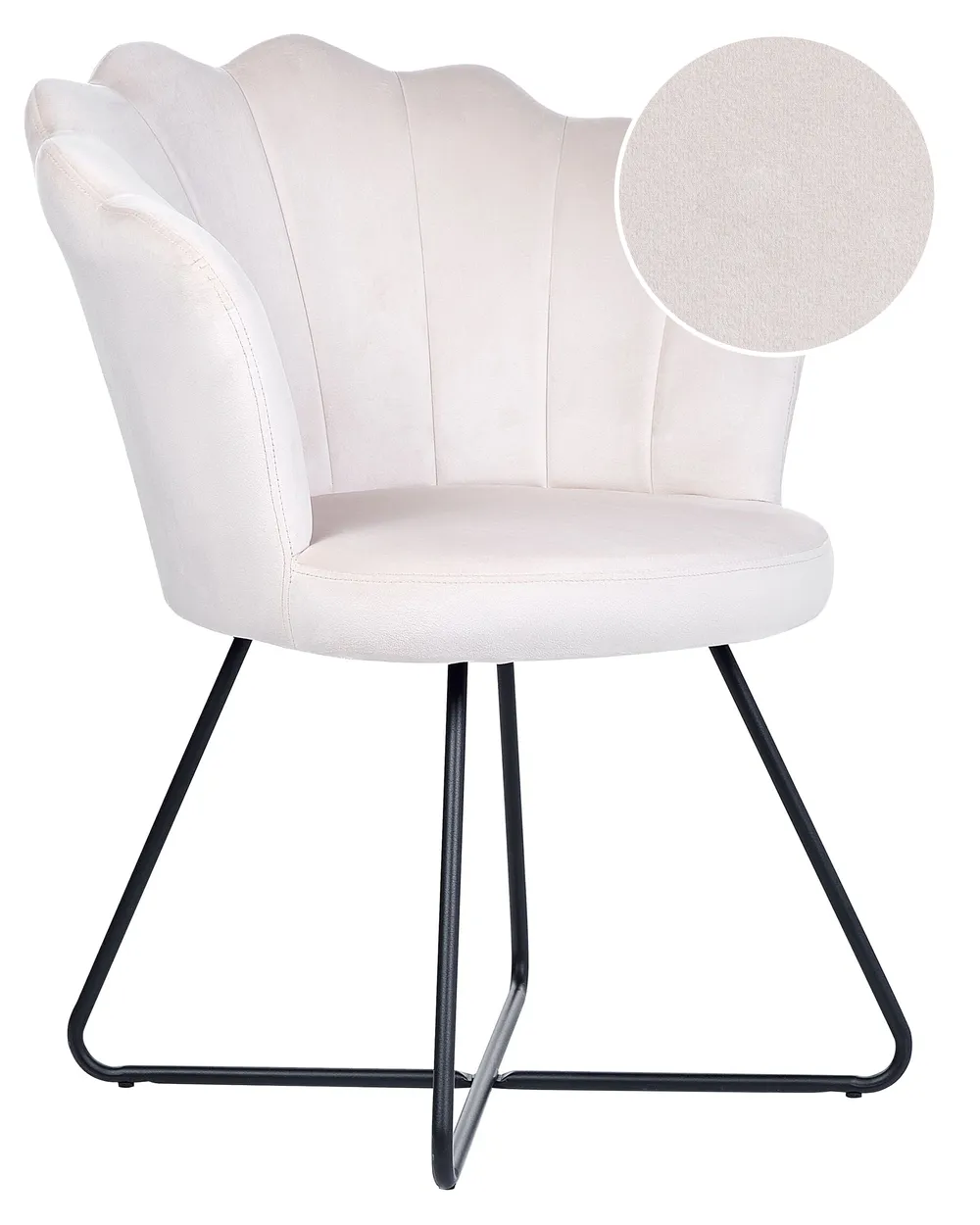Armchair LOVELOCK Velvet Off-White