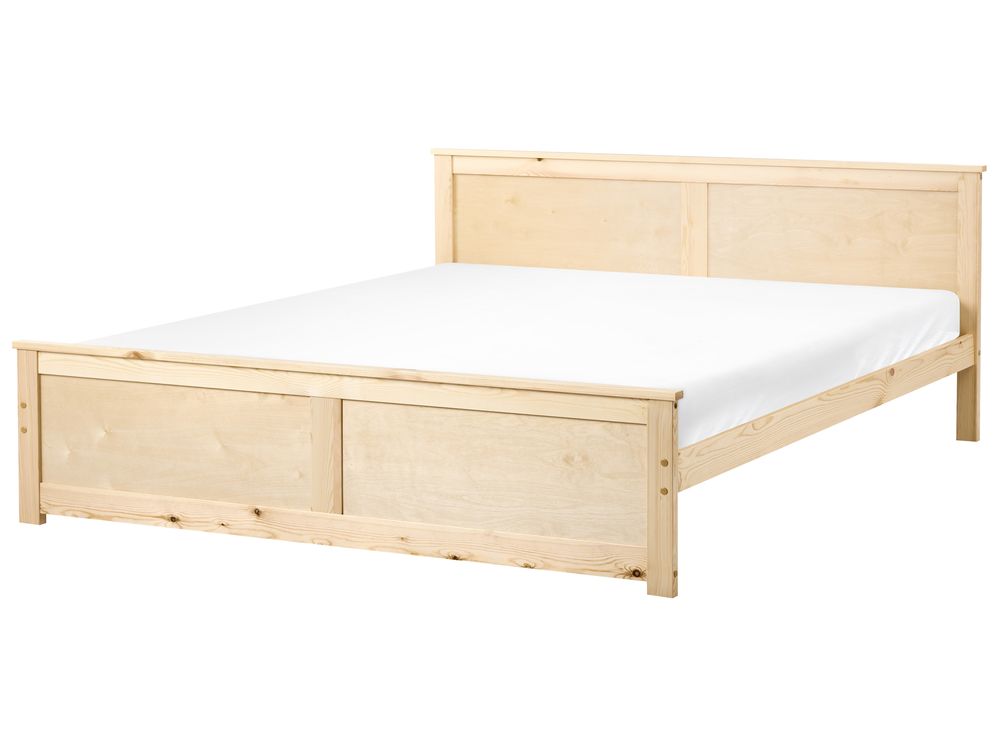 Cama Pinho DAUPHIN 180 x 200 cm Castanho claro